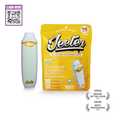 Jeeter - 1g Liquid Diamond Disposable - SFV OG - DISPOSABLES by Jeeter at King of Budz