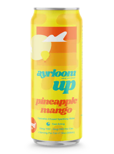 AYRLOOM ‘UP’ | PINEAPPLE MANGO 2:1 (THC+CBD) | FAST ACTING BEVERAGE | 40MG(4PK)-1