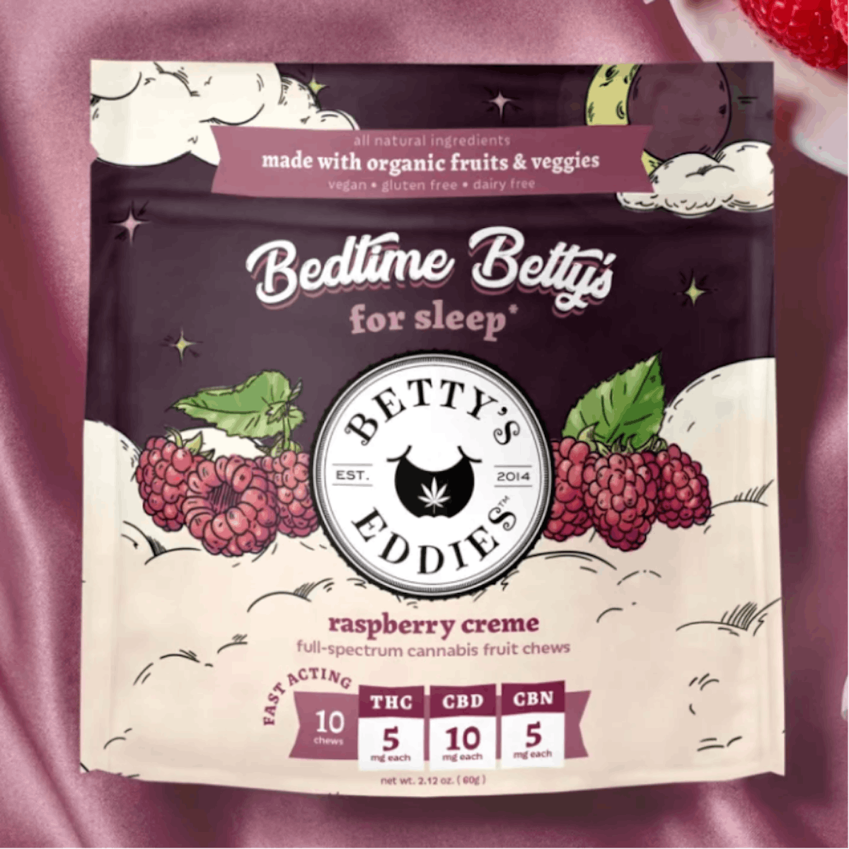 Image of Raspberry Creme 2:1 CBN Fruit Chews