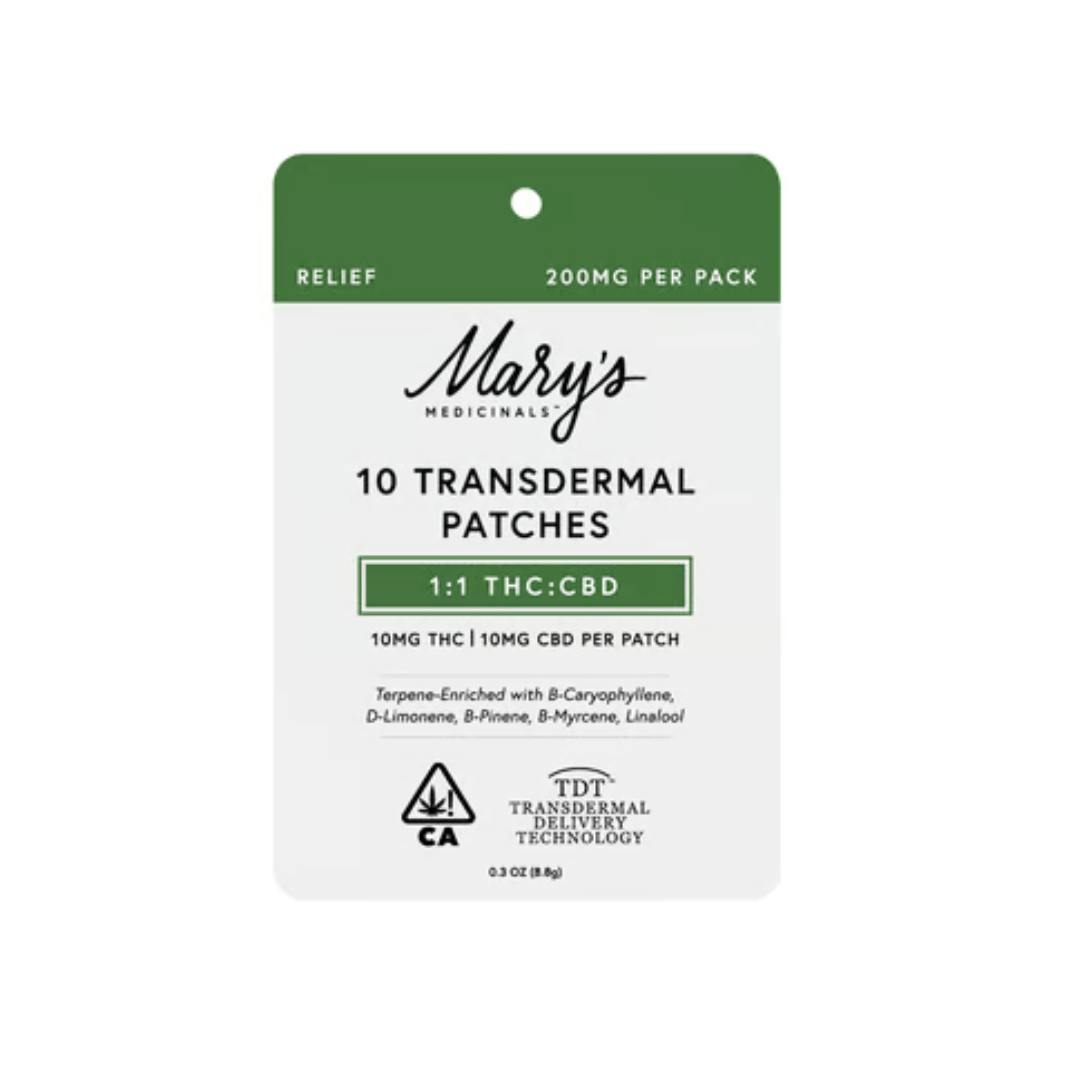 Mary's Medicinals -  10pk 20mg Transdermal  Patches - 1:1 THC:CBD