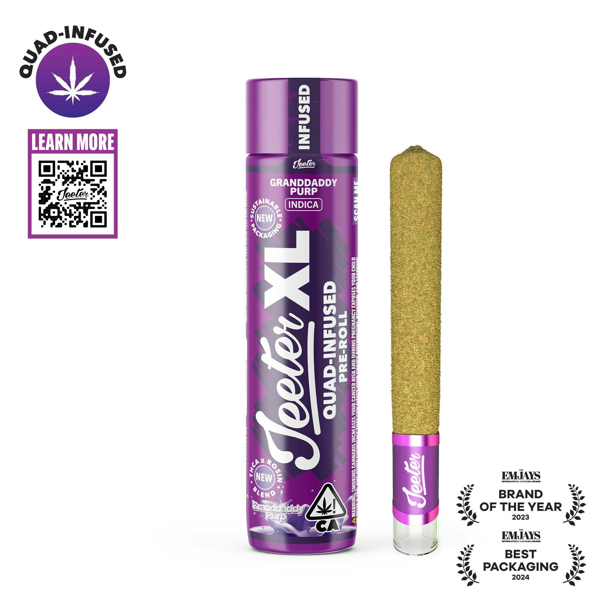 Buy Granddaddy Purp Jeeter XL Infused Pre-Roll | 2g Pre rolls Cannabis |  Inkster, Michigan