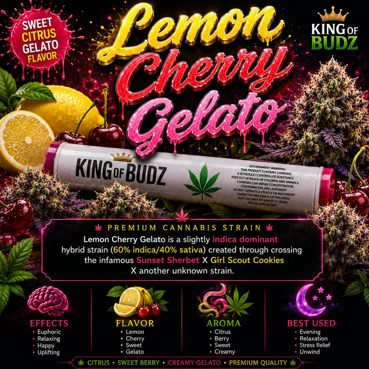 KOB - 1g Preroll - Lemon Cherry Gelato