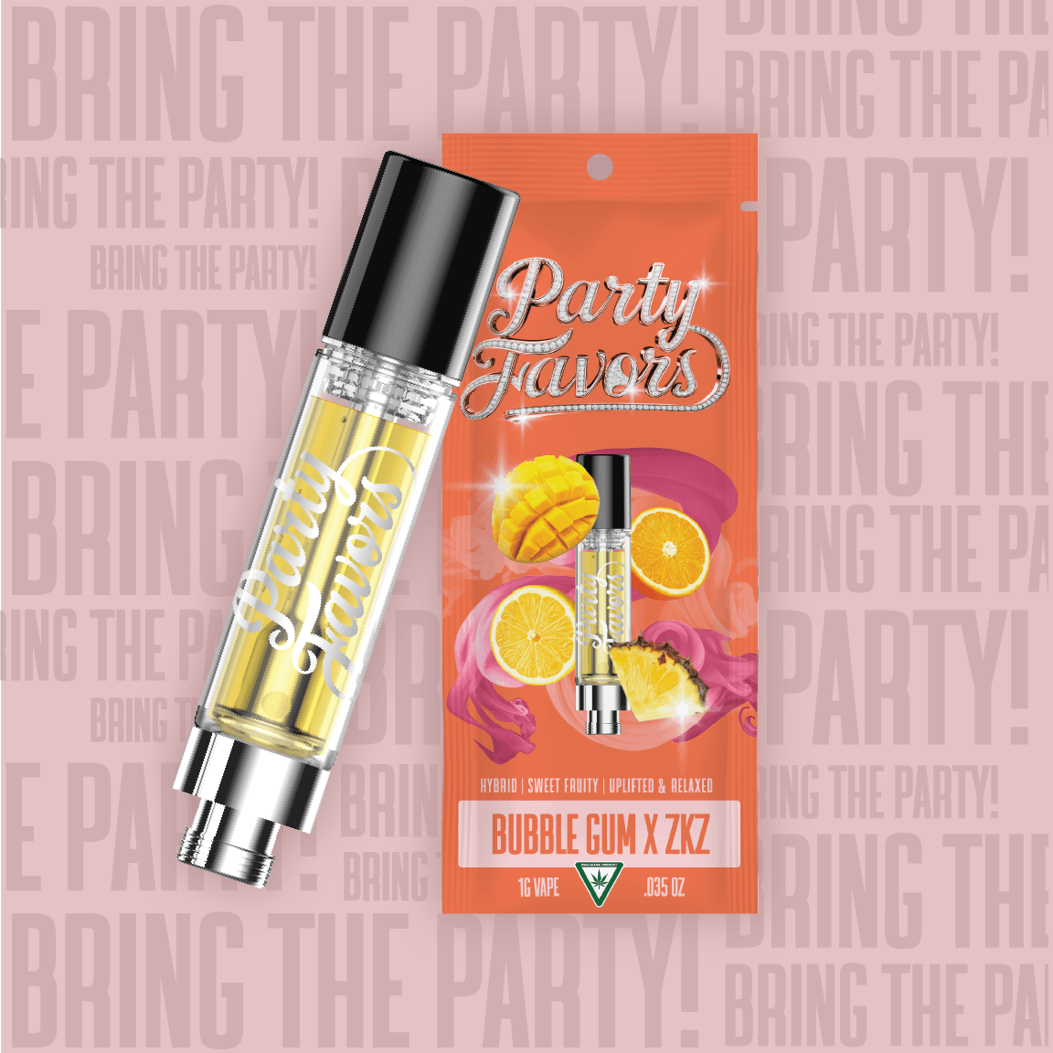 Product: Party Favors | Bubble Gum x ZkZ Distillate Cartridge | 1g