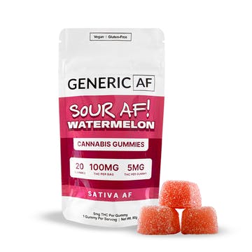 Generic AF | Gummy | Sour Watermelon | 100mg 20pk