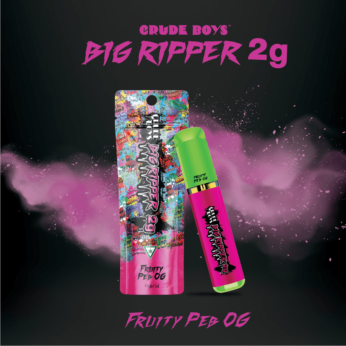 Product: Crude Boys | Strawberry Cough Big Ripper All-in-one Distillate Cartridge | 2g