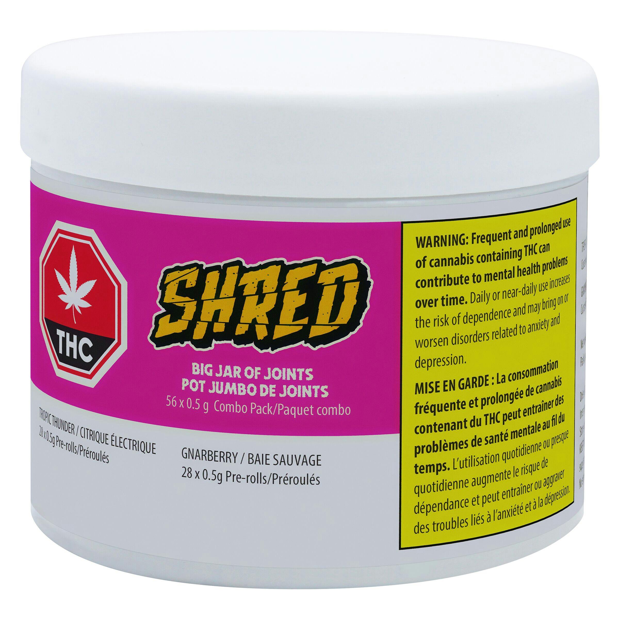 Shred - big jar of joints tropic thunder + gnarberry - 56x0. 5g