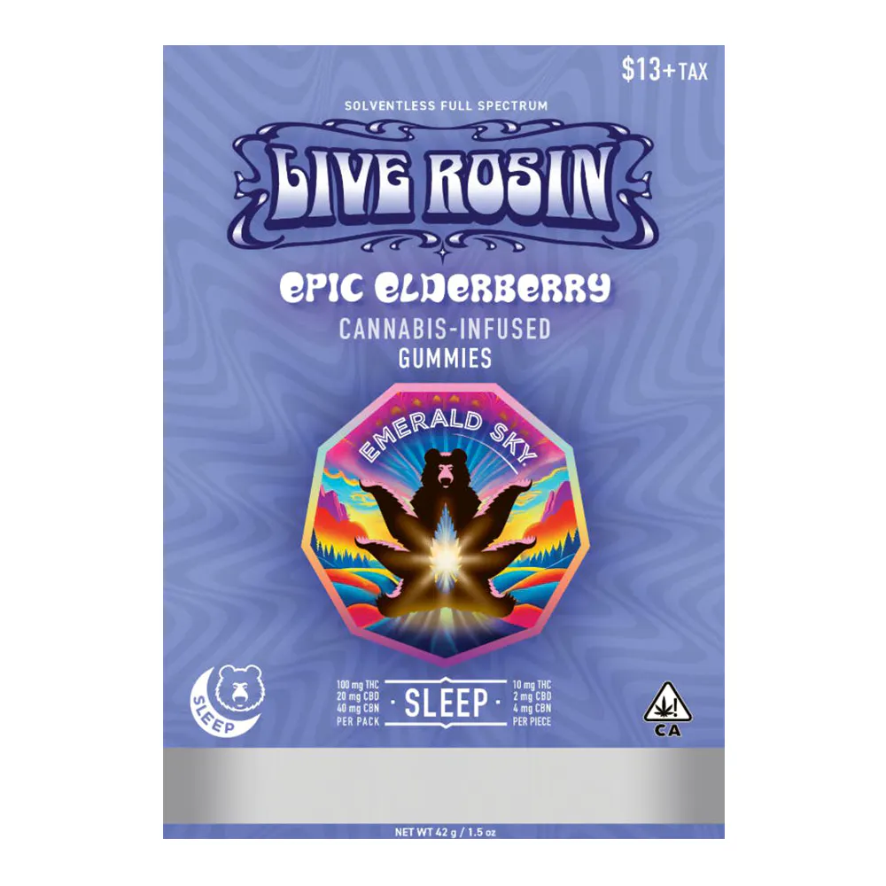 Emerald Sky Rosin Gummies 10pk - Sleep Epic Elderberry 10:2:4