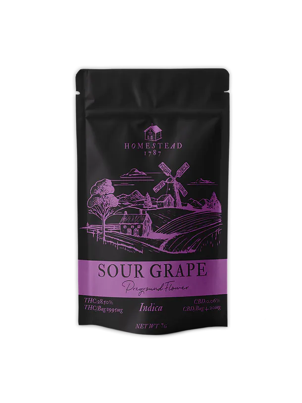 Homestead Pre-Ground Flower Sour Grape - Indica by Homestead