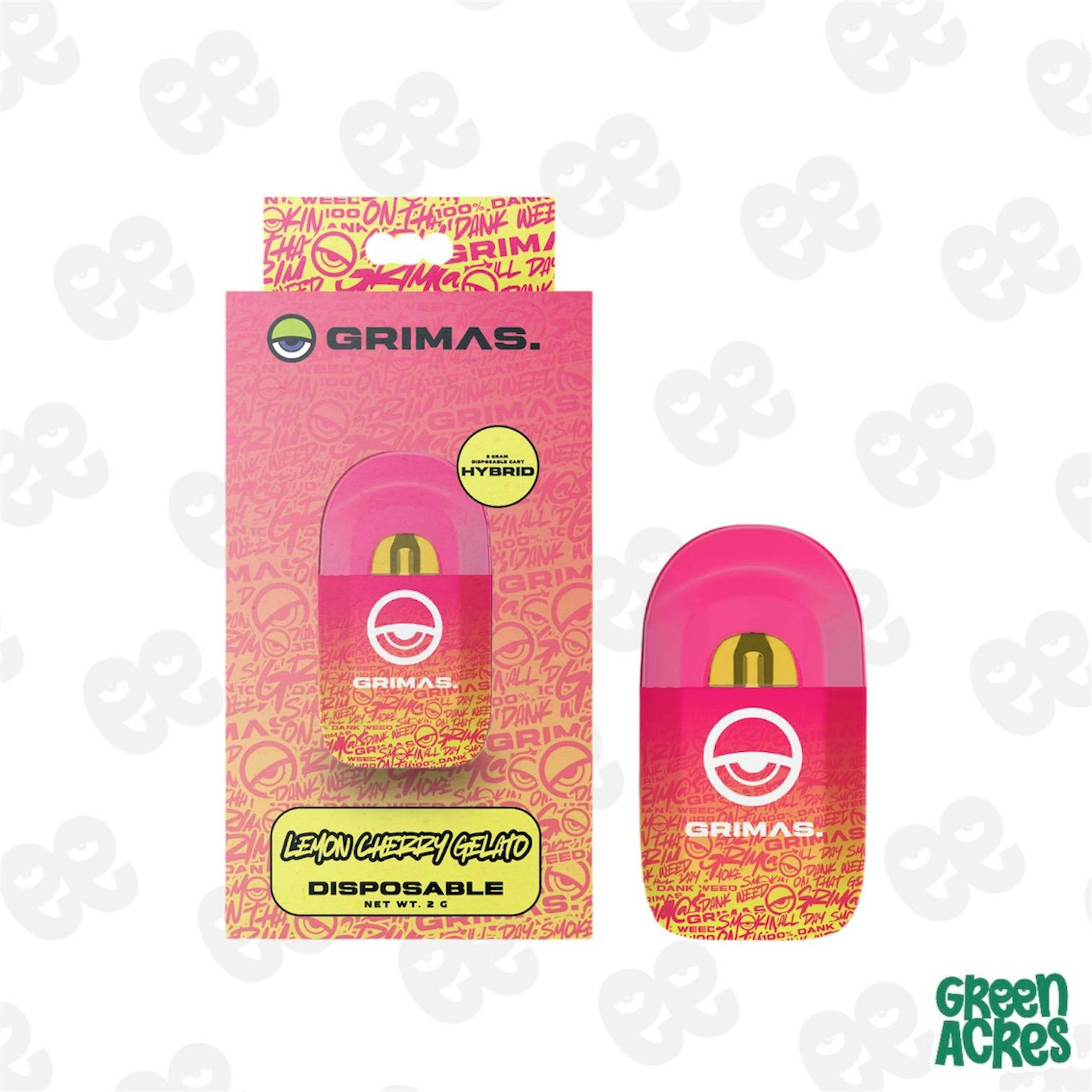 Grimas: Lemon Cherry Gelato 2G Vape Disposable | Green Acres - Inkster