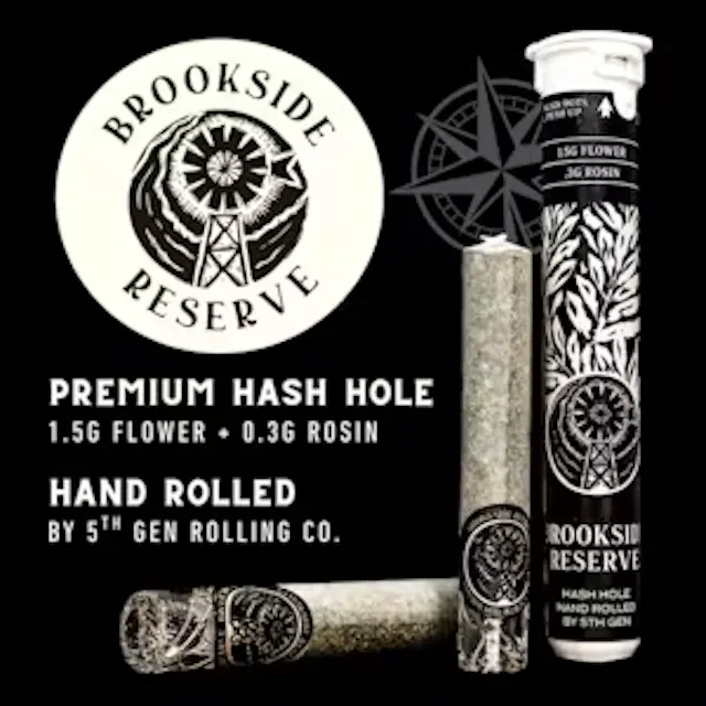 Brookside Reserve Hand Rolled Hash Hole Duct Tape x Puro Loco Rosin 1.8g (indica hybrid, infused, 1g)