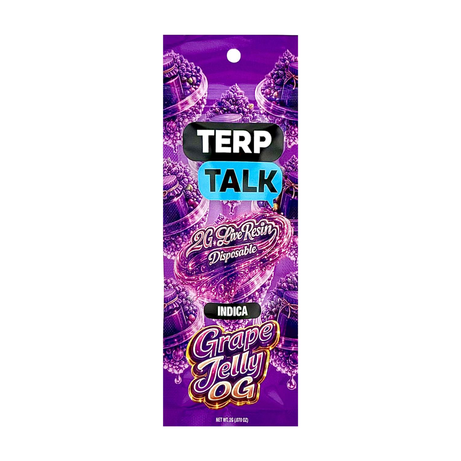 Terp Talk - Live Resin Disposable Vape - (2g) - Indica - **GRAPE JELLY OG** (2/$24)
