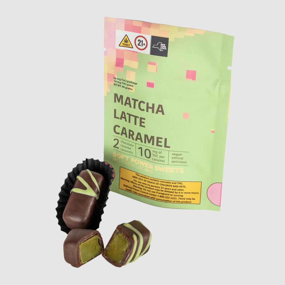 Photo of Soft Power Sweets – Matcha Latte Caramel Chocolate – 20mg