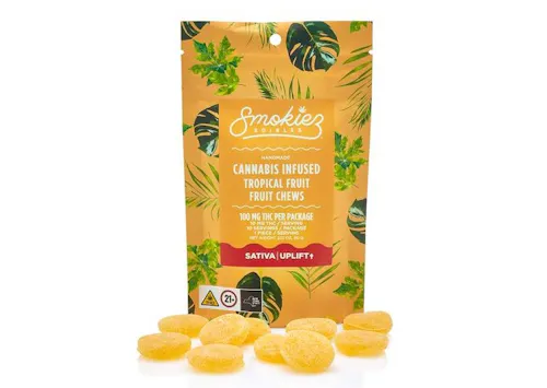 Tropical Fruit Sativa 100mg THC Fruit Chews-active