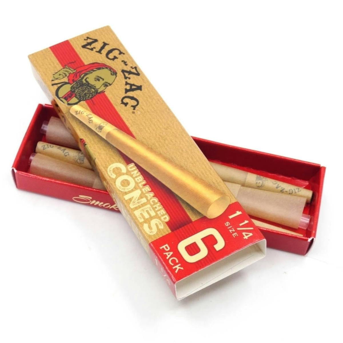 Photo of Zig Zag | 1 1/4 Unbleached Cones | 6pk Pre-Rolled
