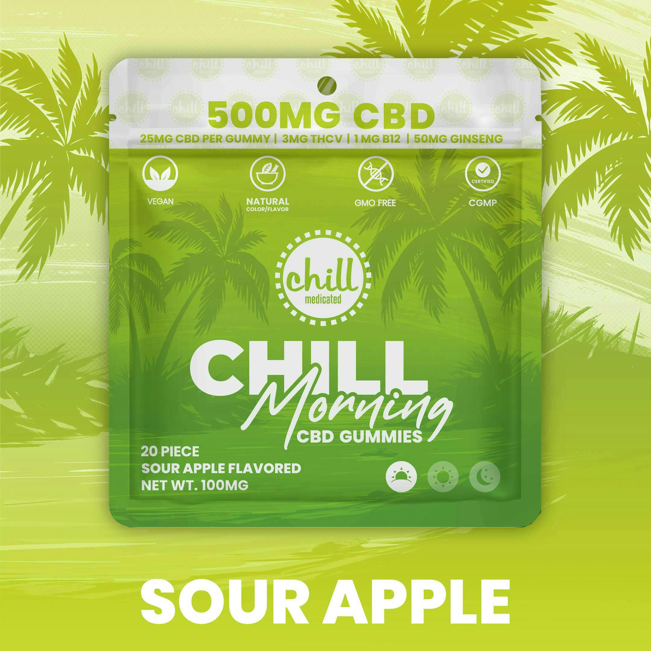 Chill Medicated CHILL MEDICATED | GREEN APPLE | MORNING CBD GUMMIES — CBD
