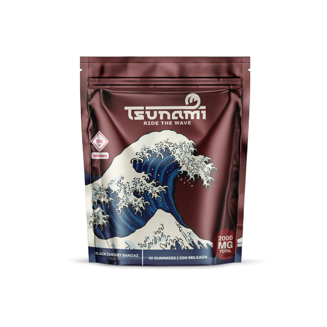 Tsunami Gummies | Black Cherry Banzai (Sour) | 2000mg | 10pk