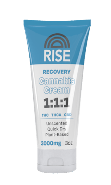 RISE | 3oz Recovery Cream 1:1:1 THC:THCA:CBD | 1000mg:1000mg:1000mg