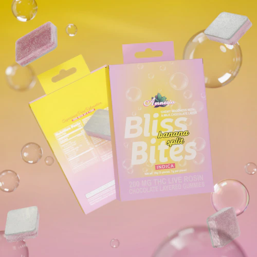 Bliss Bites - 200mg Hash Rosin Chocolate Layered Gummies - Banana Split