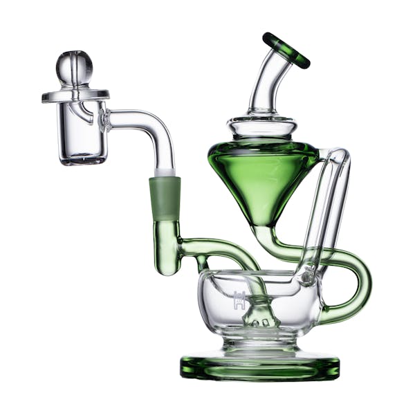 5" Recycler 1A - Dab Rig - Green Accent