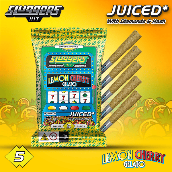 Sluggers | Juiced-Lemon Cherry Gelato | Infused Pre-rolls | 5pk | 3.5g