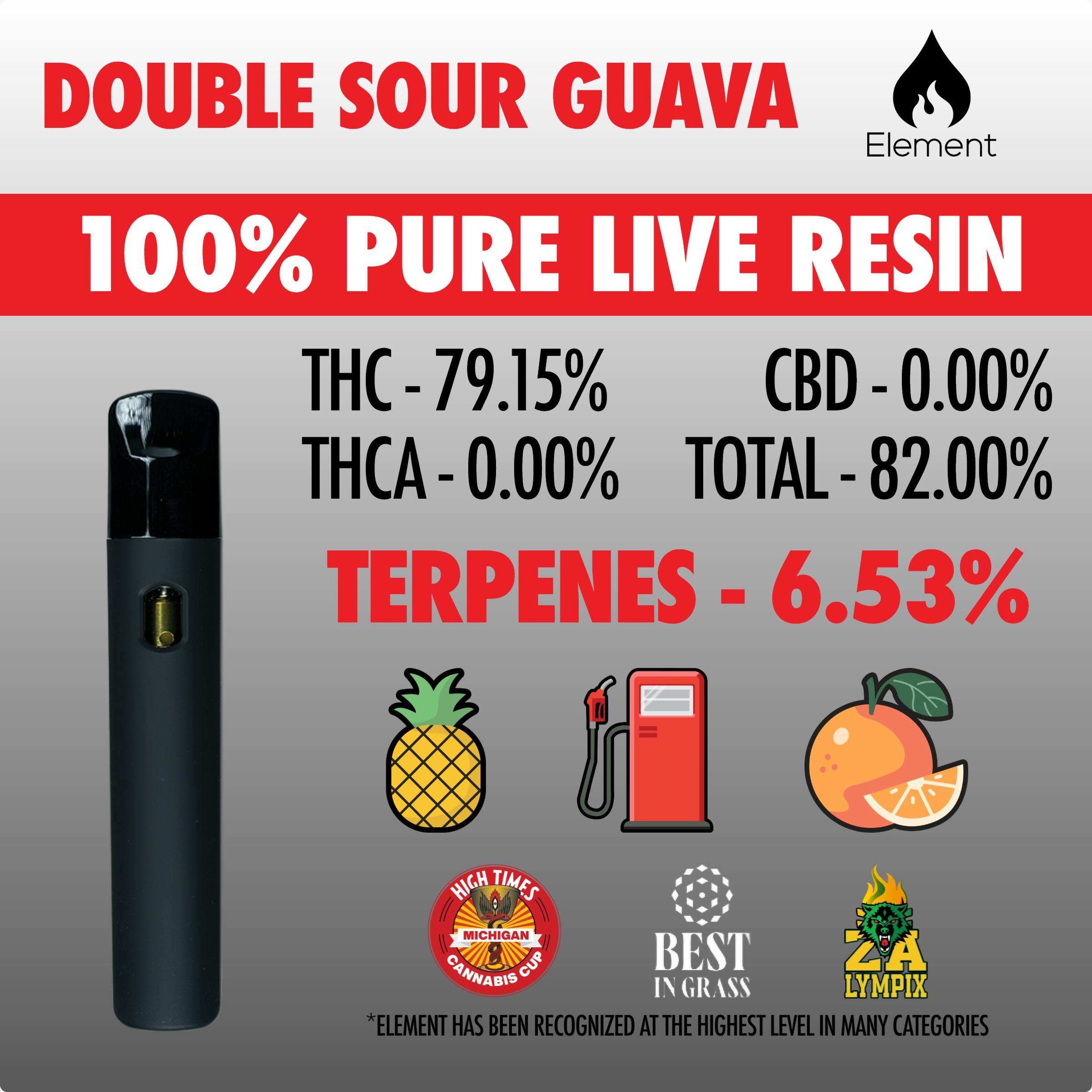 Element - 1g Live Resin Disposable - Double Sour Guava
