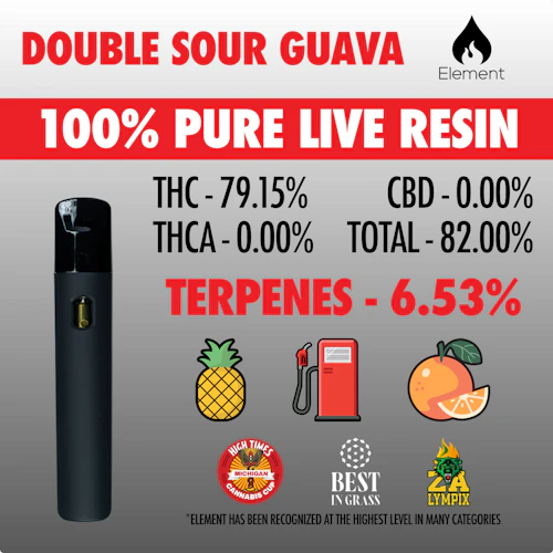 Element - 1g Live Resin Disposable - Double Sour Guava