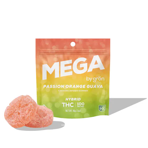 Passsion Orange Guava Mega Gummies – 2pk | Gron | Edible | 109mg-active