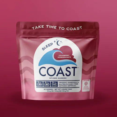 SLEEP | Cranberry Pomegranate Gummies | 5mg CBN: 5mg CBD :5mg THC 100mg-active