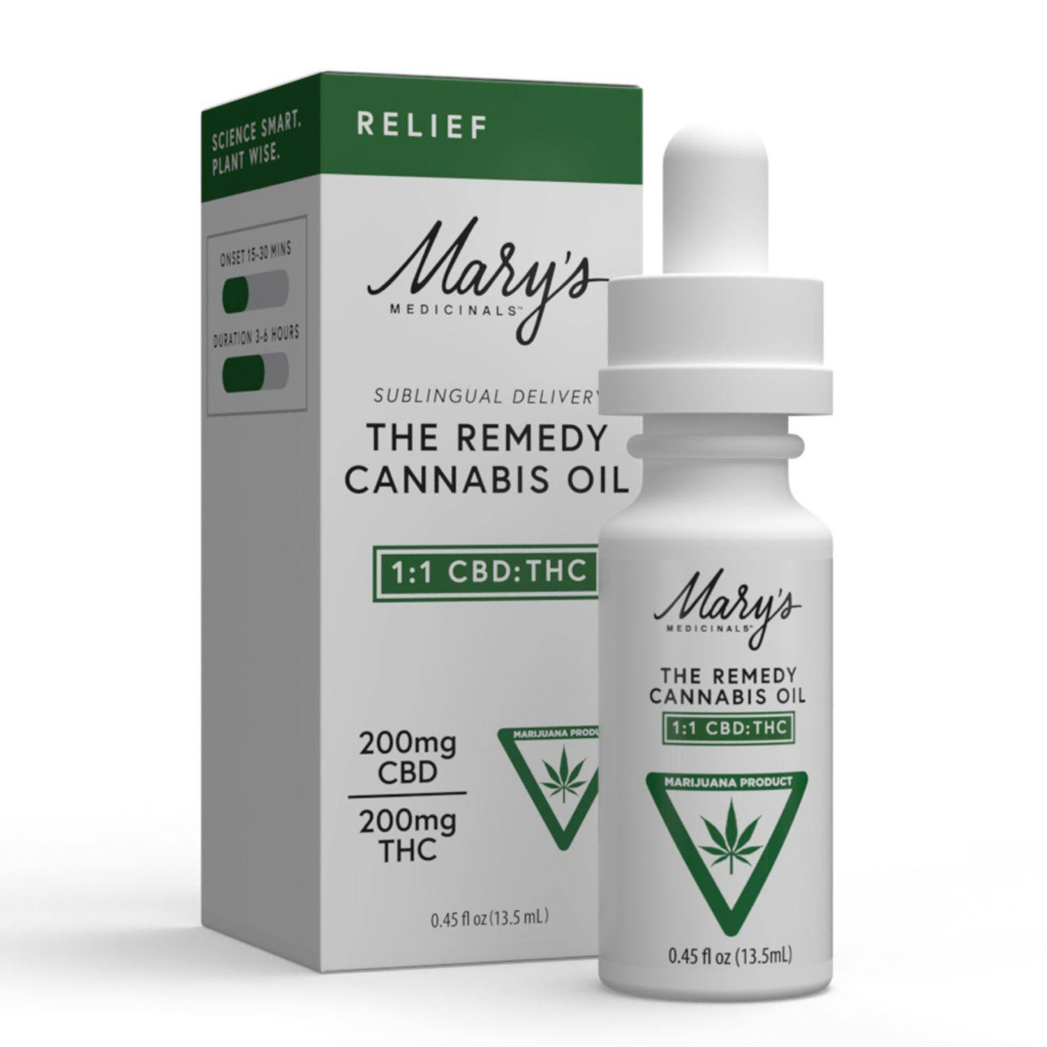 Mary's Medicinals - Oil - (200mg) - 1:1 CBD+THC - **RELIEF**