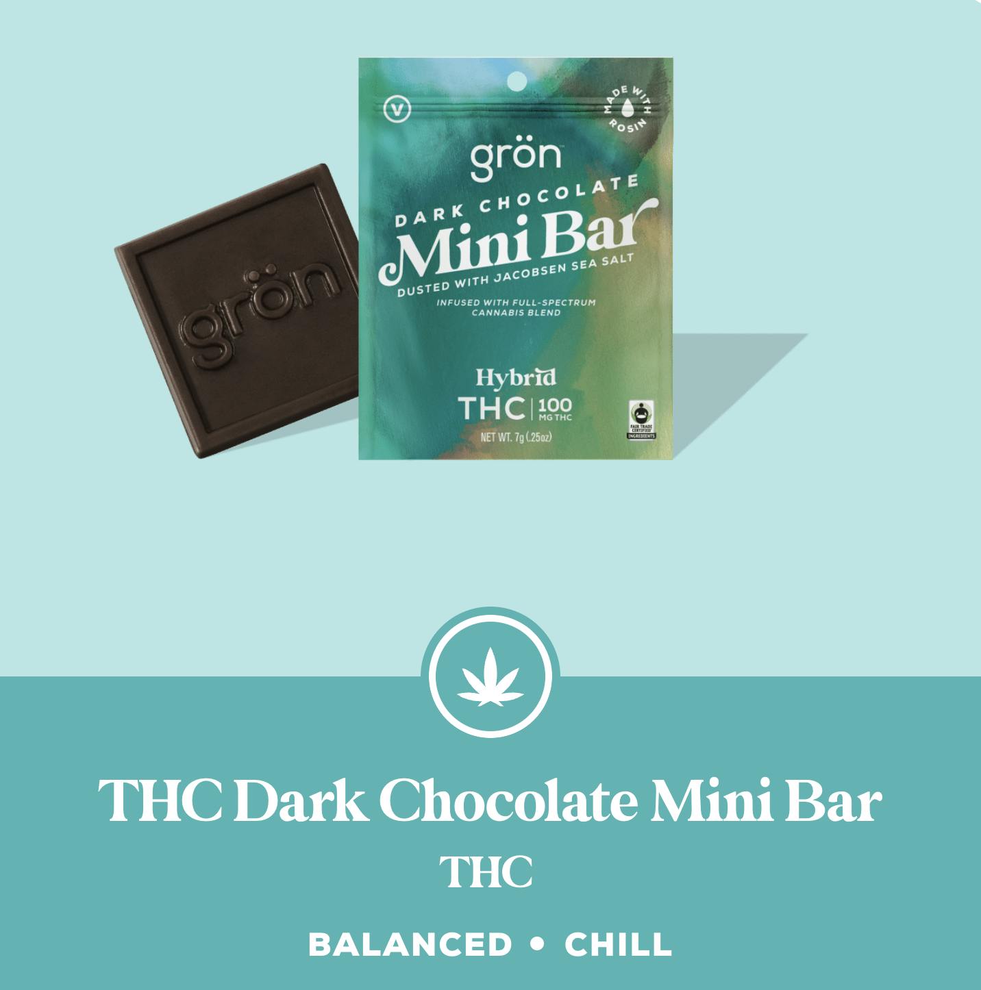 Product Mini Chocolate | Dark Chocolate w/ Sea Salt (H) | 100mg | Gron