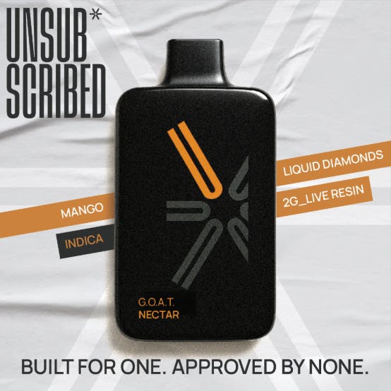 Product: G.O.A.T Nectar | 2g | Disposable | Liquid Diamonds & Live Resin | Unsubscribed