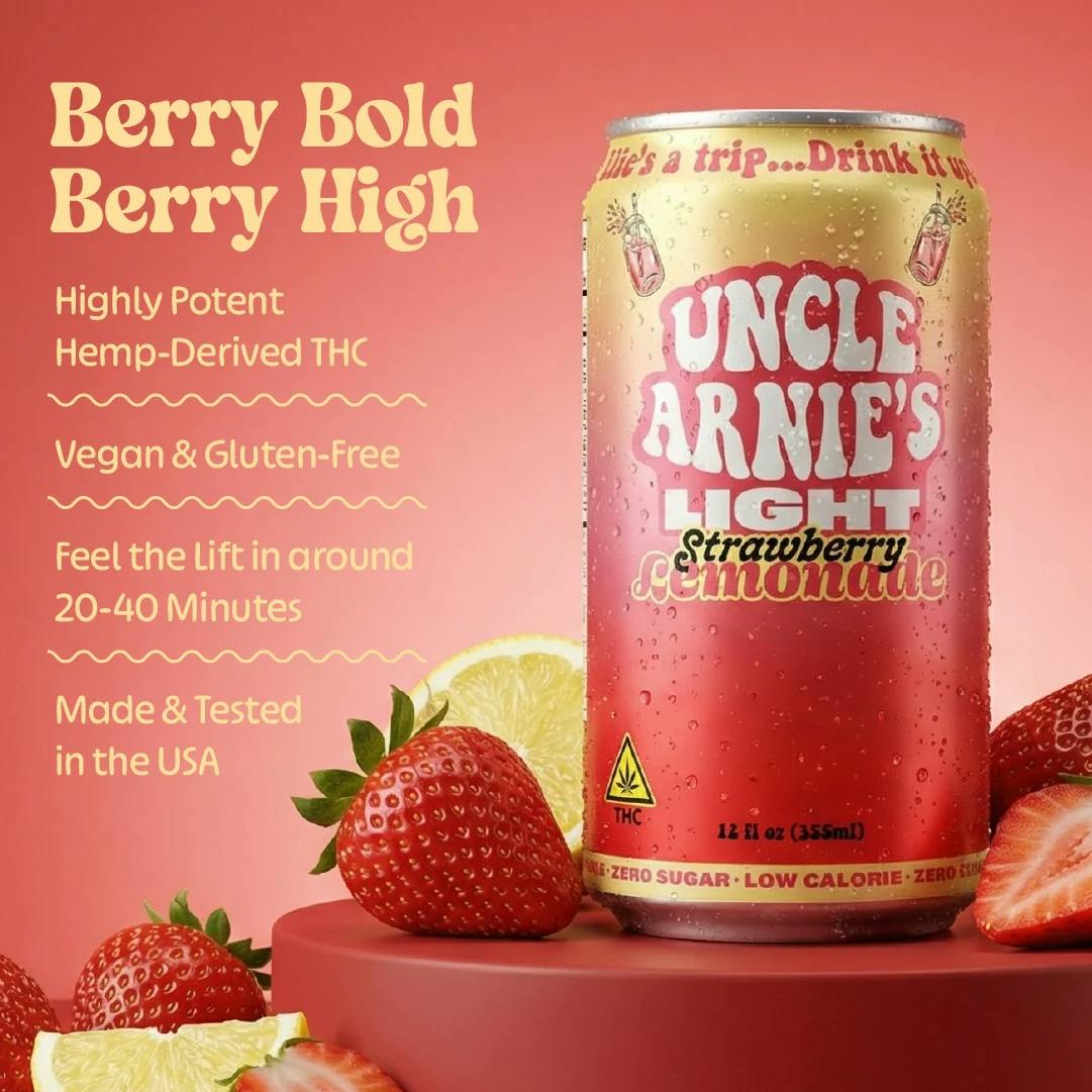 Uncle Arnie's - 10mg THC Infused Beverage - Light Strawberry Lemonade