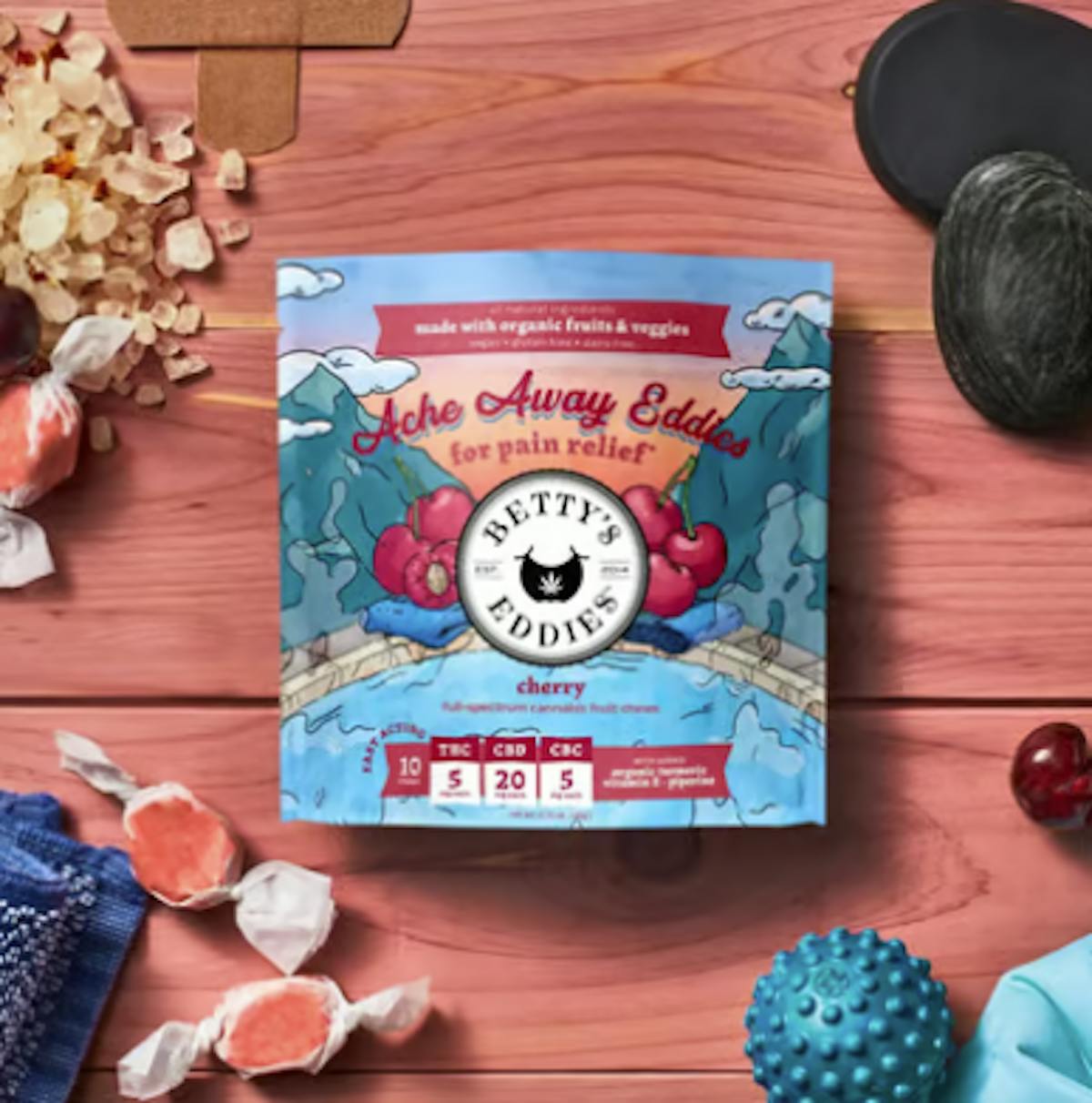 Photo of Betty’s Eddies Ache Away Eddies Cherry Chews for Pain Relief 5mg Single