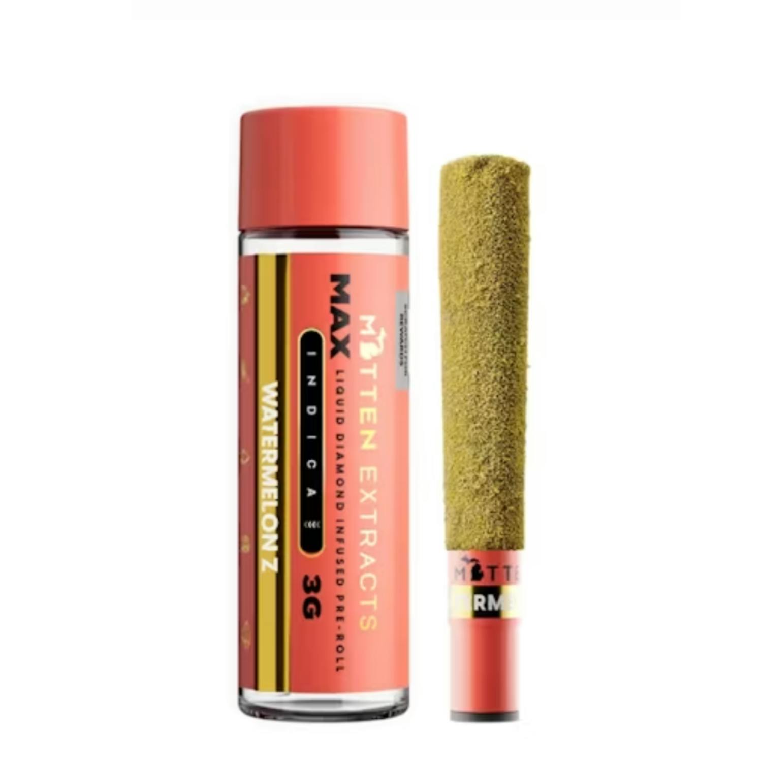 Mitten Extracts - Liquid Diamond Sauce Infused Preroll - - Indica - **WATERMELON Z** (2/$35)
