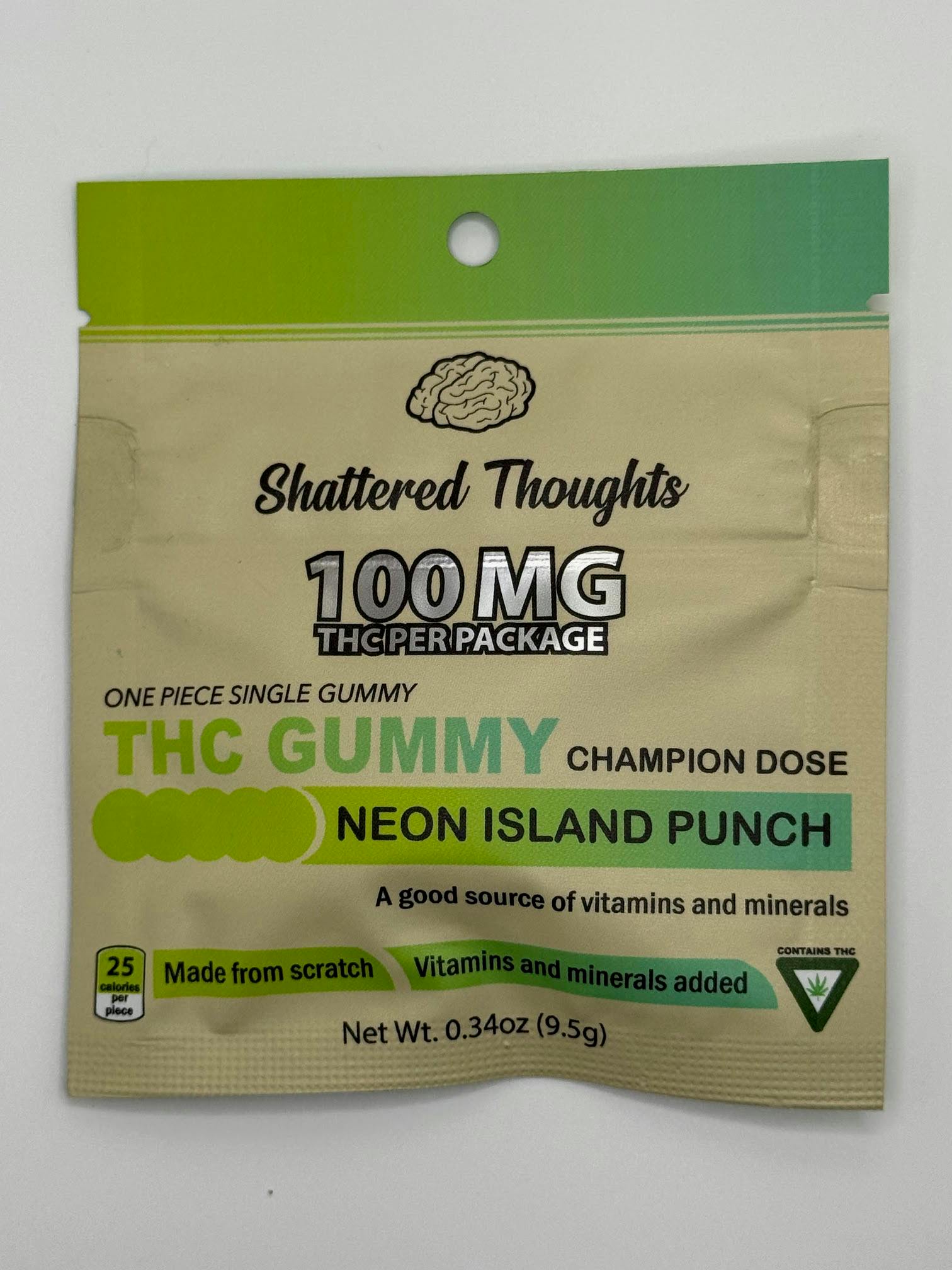 Shattered Thoughts | Single Gummy - 100mg - Neon Island Punch