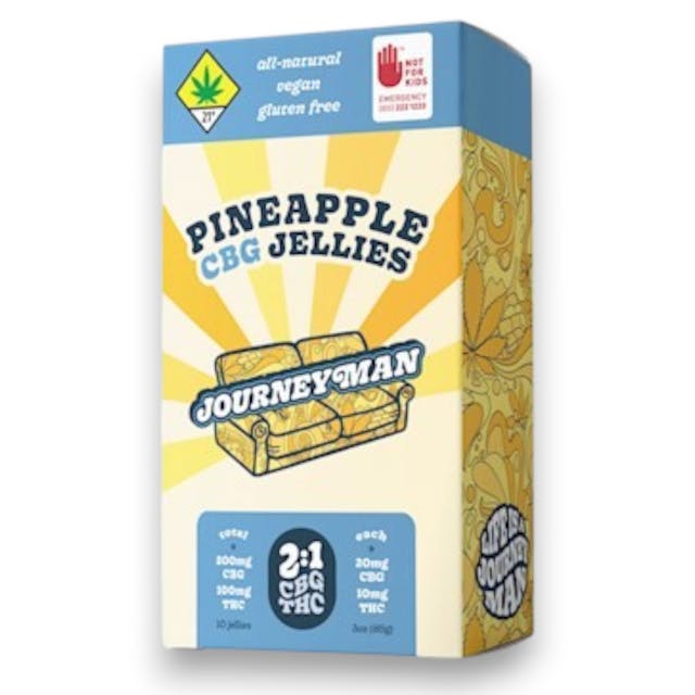 J-300PJG - Journeyman CBG Pineapple Jellies (100mg THC / 200mg CBG)