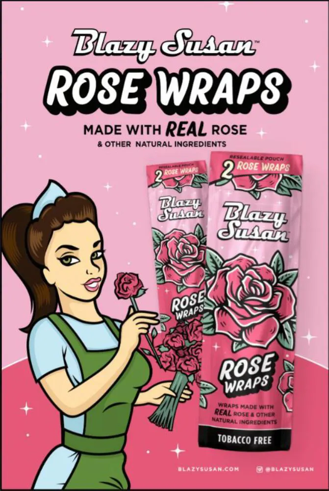 rose wraps tobacco free Blazy Susan Avernic Smoke Shop Blazy Susan - Rose Wraps