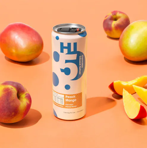 Hi5 Peach Mango Seltzer 12oz ~5mg 4pk (~20mg)-active