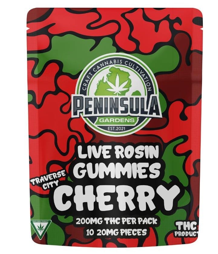 PENINSULA GARDENS | CHERRY - LIVE ROSIN GUMMIES | 200MG