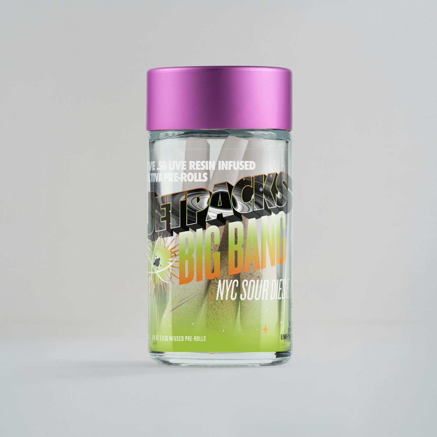 Jetpacks | NYC Sour Diesel | Diamond Infused | 5pk | 2.5g