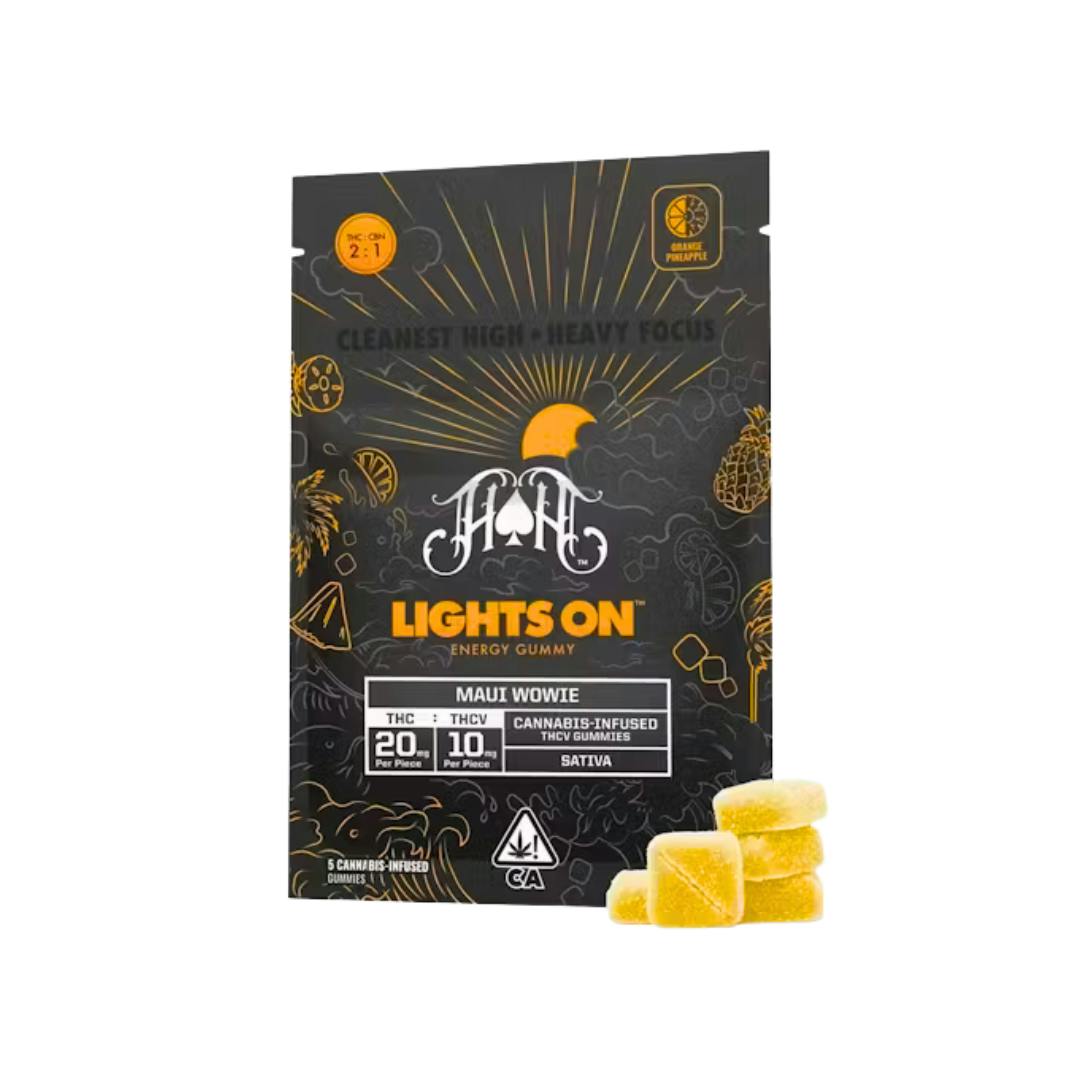 ORANGE PINEAPPLE LIGHTS ON ENERGY GUMMIES 2:1 THC:THCV  (MAUI WOWIE)-1