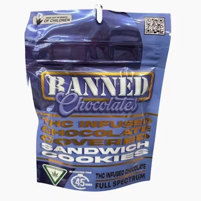 Banned - 200mg Chocolate Covered Cookie Sandwich - Vanilla