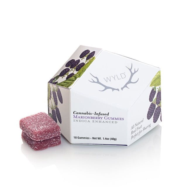 Our Marionberry gummies are made with real fruit and an Indica enhanced botanical terpene blend, making them a great addition to the end of any long day. Whether eaten around a campfire, or in the comfort of your own home, these gummies are great for unwinding. --- It’s a little like the soft furry slippers for your mind. Enjoy! --- 100mg THC per package, 10mg THC per gummy. --- Ingredients: Tapioca Syrup, Sugar, Water (H20), Marionberry Juice Concentrate, Gelatin, Pectin (Pectin, Sodium Citrate), Natural Flavoring, Coconut Oil, Citric Acid, Cannabis Extract, Sunflower Lecithin Contains: Coconut