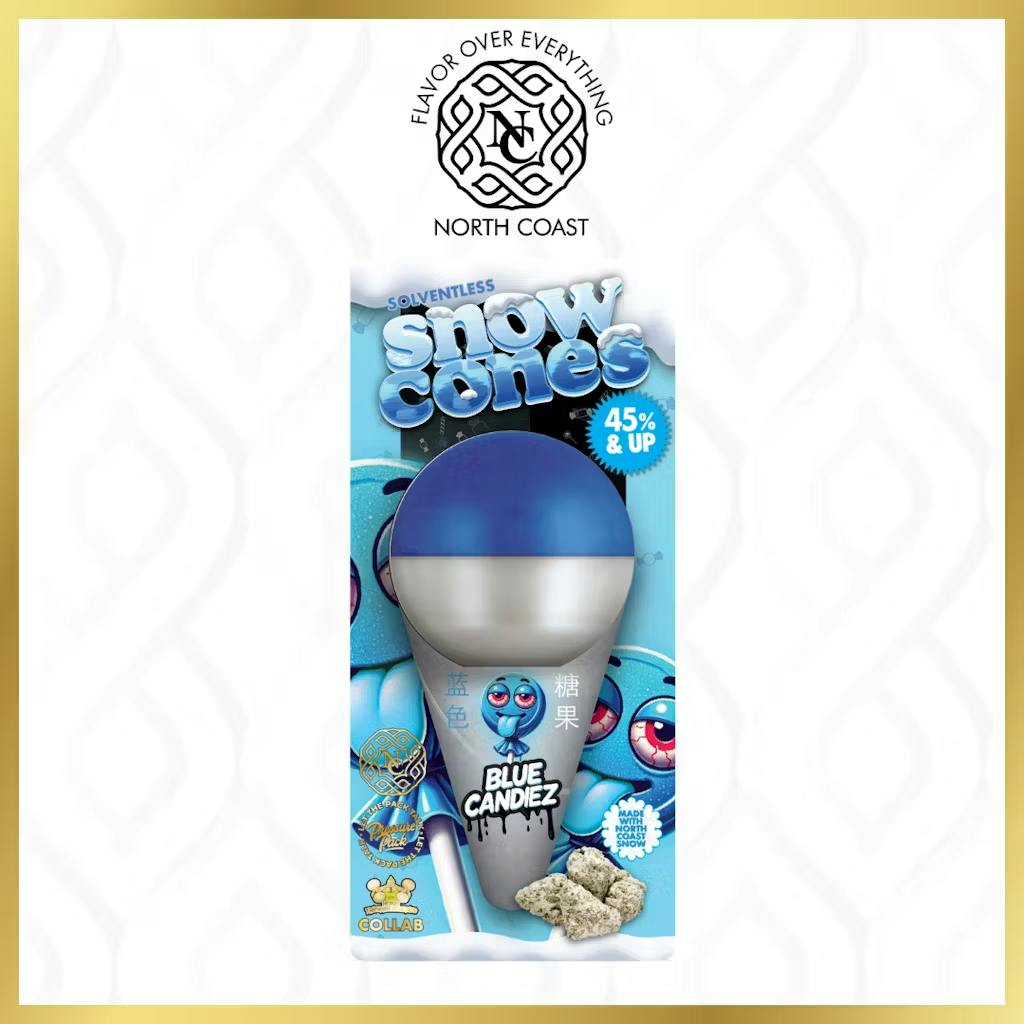 Product: Solventless Snow Cones | Frosted Bud - Blue Candiez - 3.5g