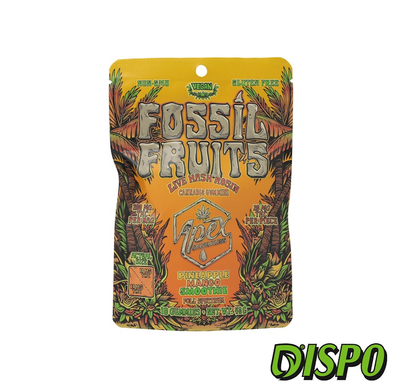 Fossil Fruits - Pineapple Mango Smoothie 200mg Live Rosin Gummies