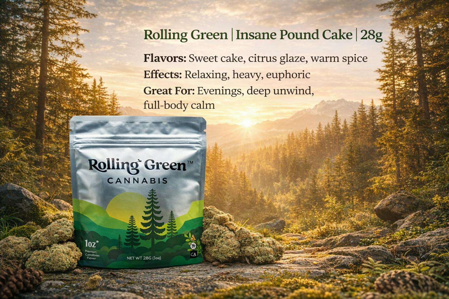 Product Rolling Green | Insane Pound Cake | 2.33% terps