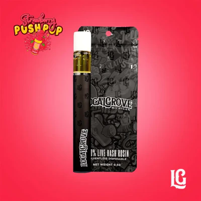 Local Grove - .5g Hash Rosin Disposable - Strawberry Push Pop - DISPOSABLES by LOCALGROVE at King of Budz