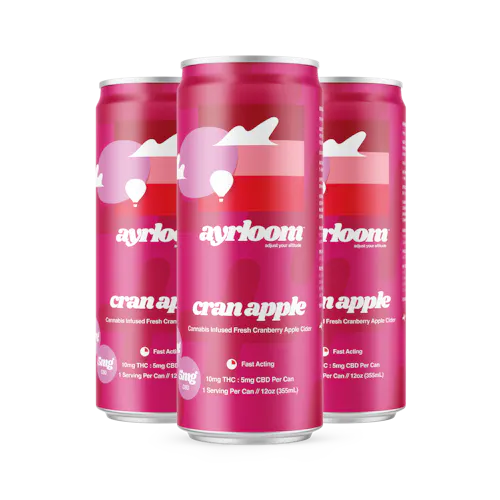 AYRLOOM | CRAN APPLE 2:1 (THC+CBD) | FAST ACTING BEVERAGE | 40MG(4PK)-2