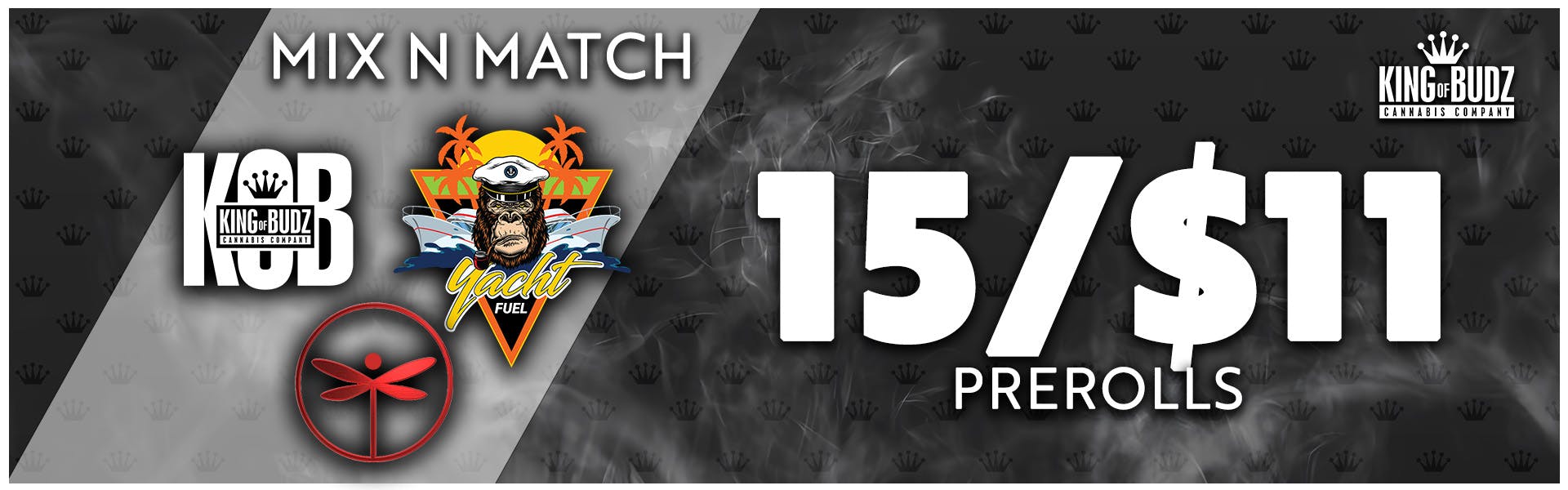 KOB AND Dragonfly - 1g Preroll - Mix AND Match - 15/$11