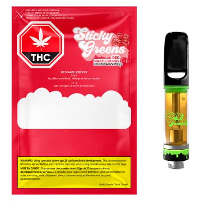 Sticky Greens - Red Razzleberry Liquid Diamond 510 Thread Cartridge - 1g  Indica | Highlife